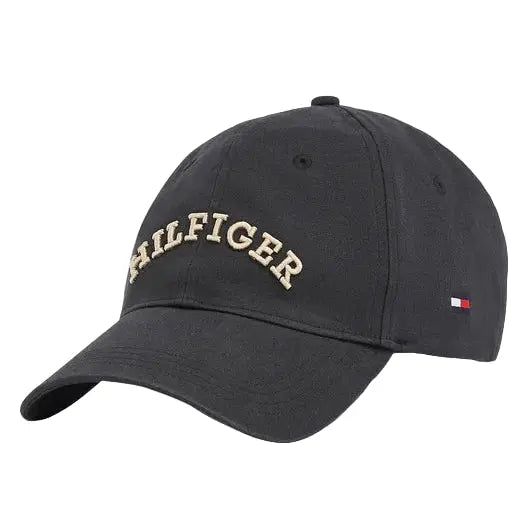 Casquette Tommy Hilfiger noire avec logo brodé, vue 3/4