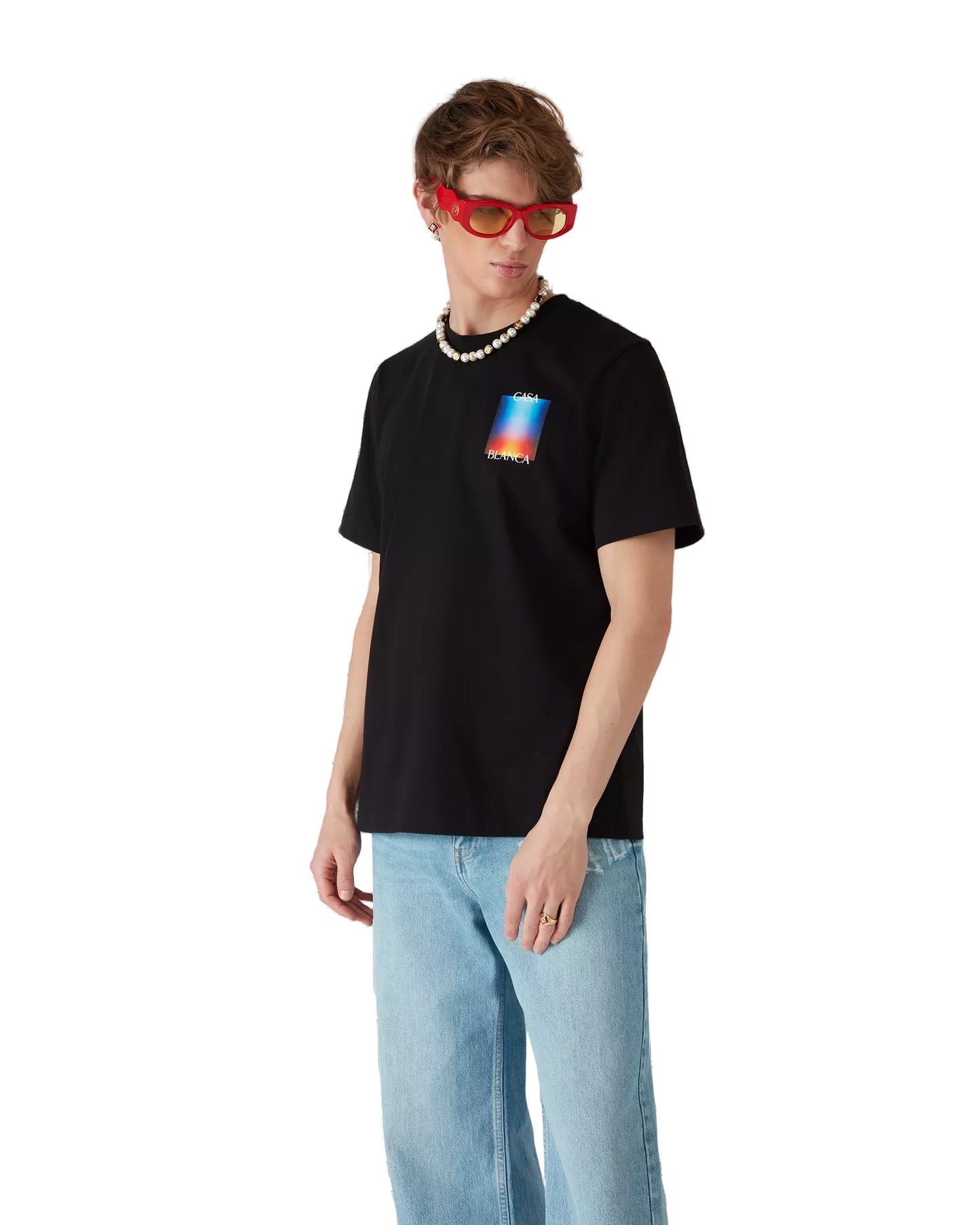 T-shirt Casablanca Sunset Gradient noir – vue avant