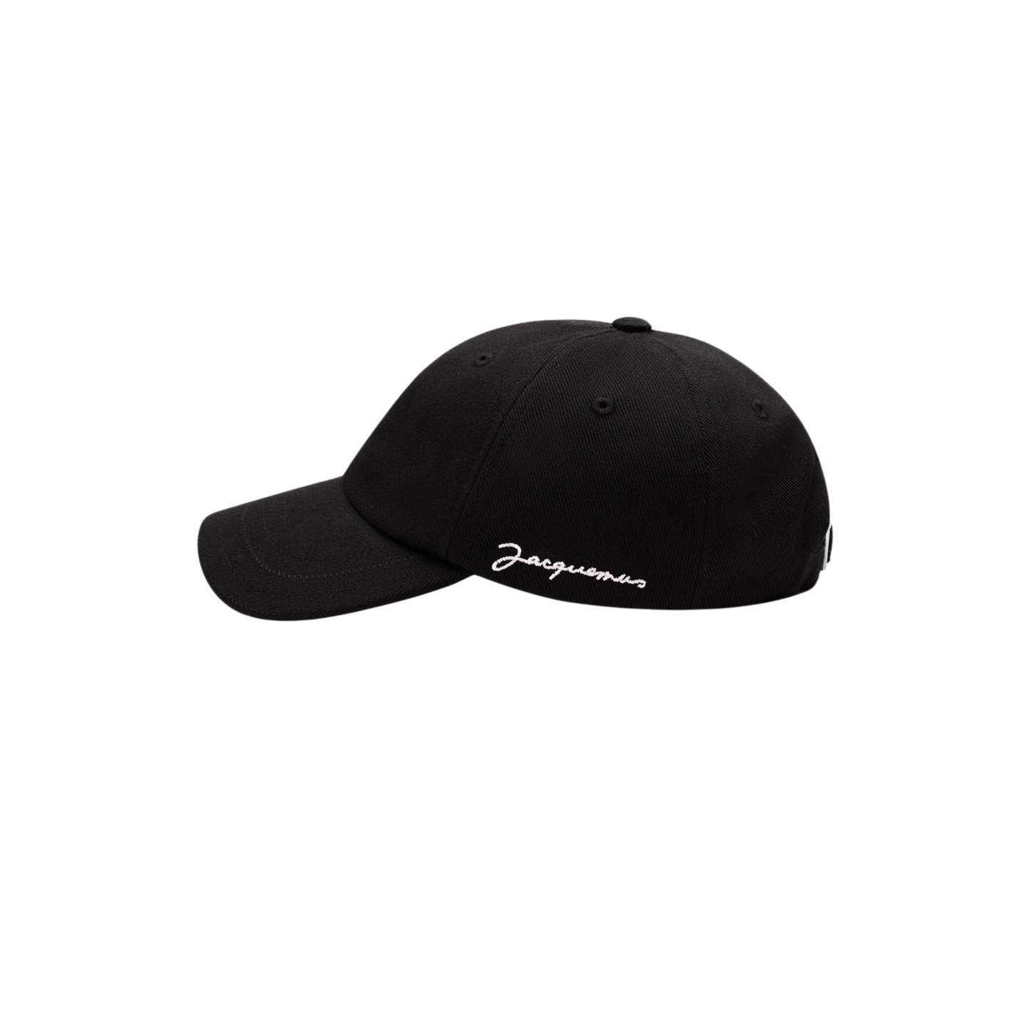 casquette jacquemus signature noire vue de profil