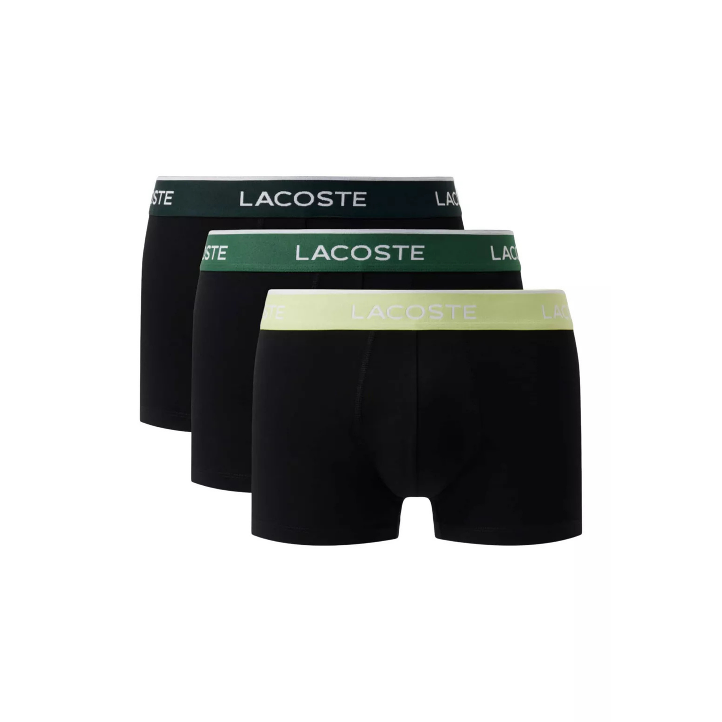 coffret de 3 boxers lacoste homme noir et vert