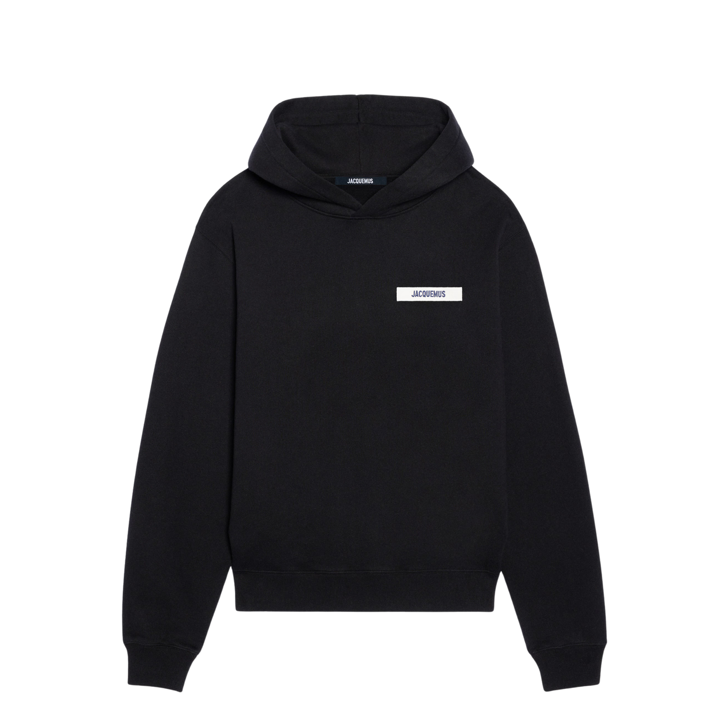 hoodie jacquemus gros grain noir ruban logo brodé face