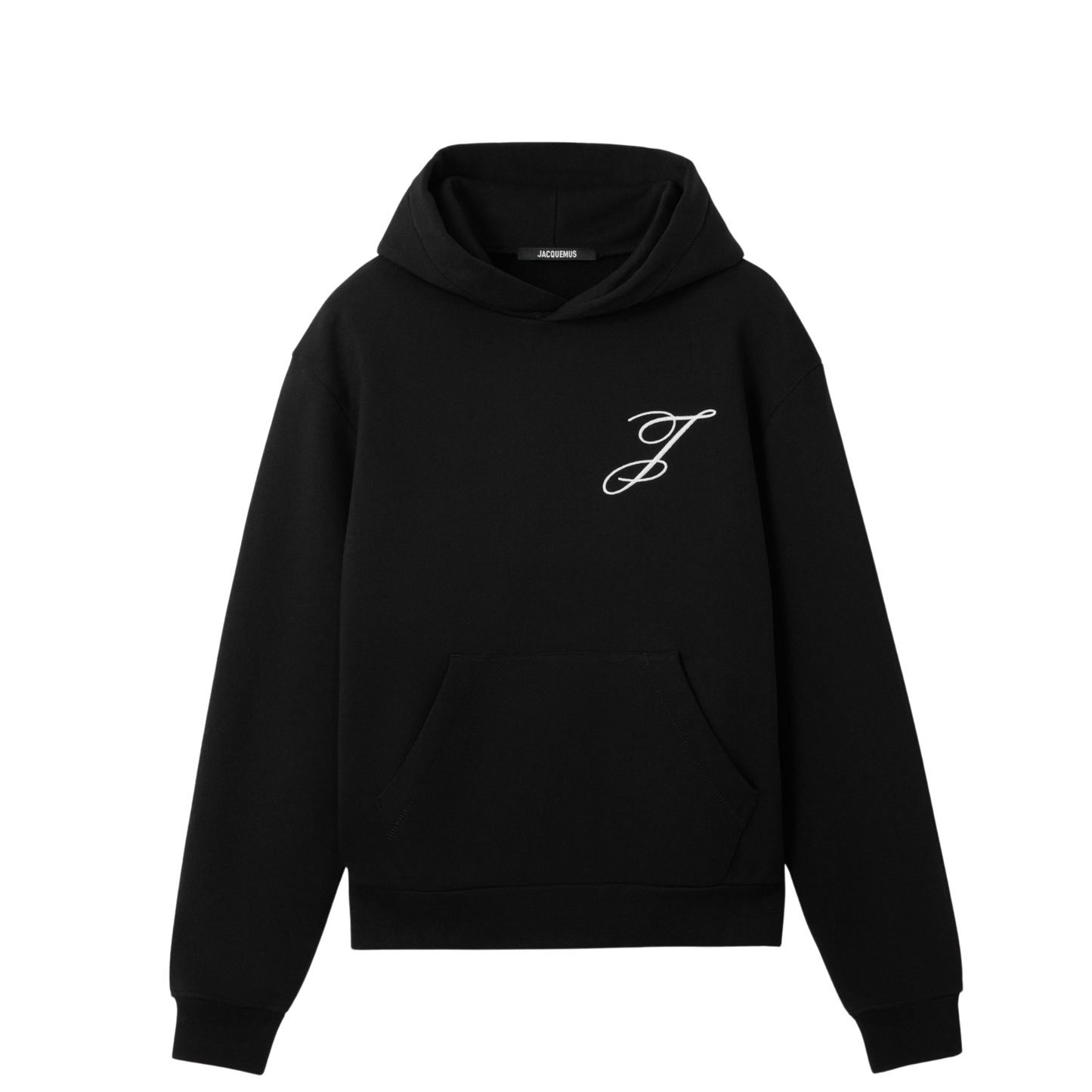 hoodie jacquemus signature noir logo j brodé face