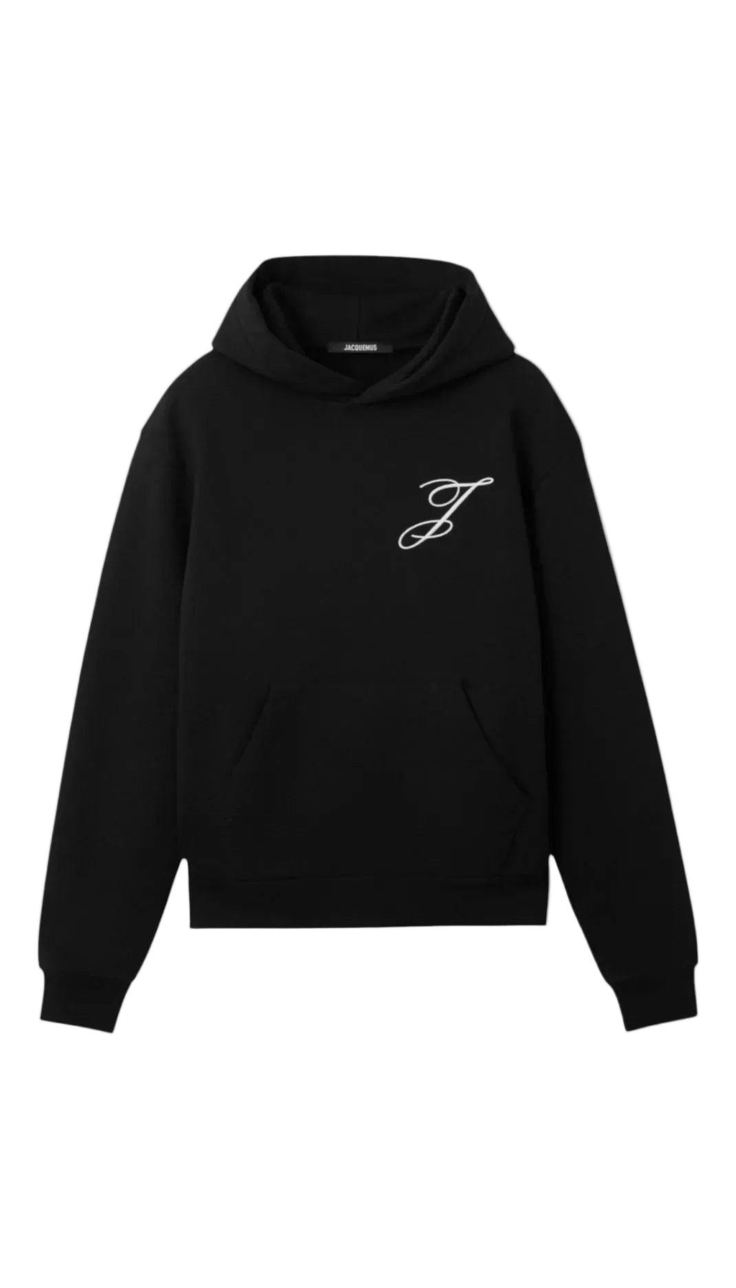 hoodie jacquemus signature noir homme brode j vue face