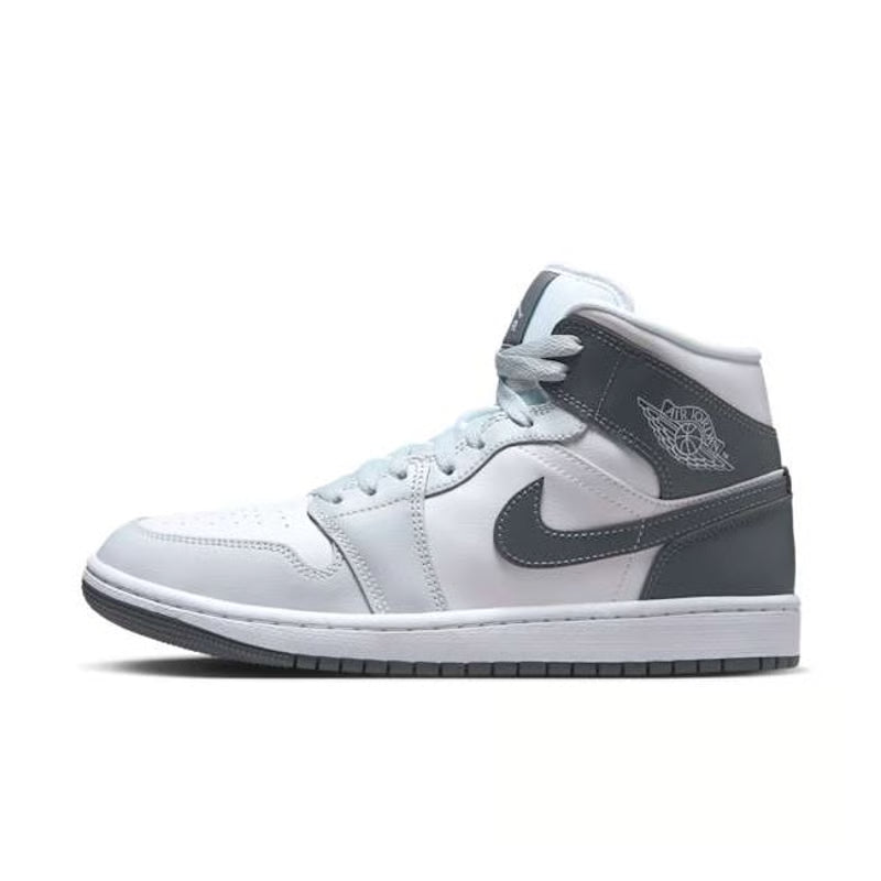 Nike Air Jordan 1 Mid femme white smoke grey profil