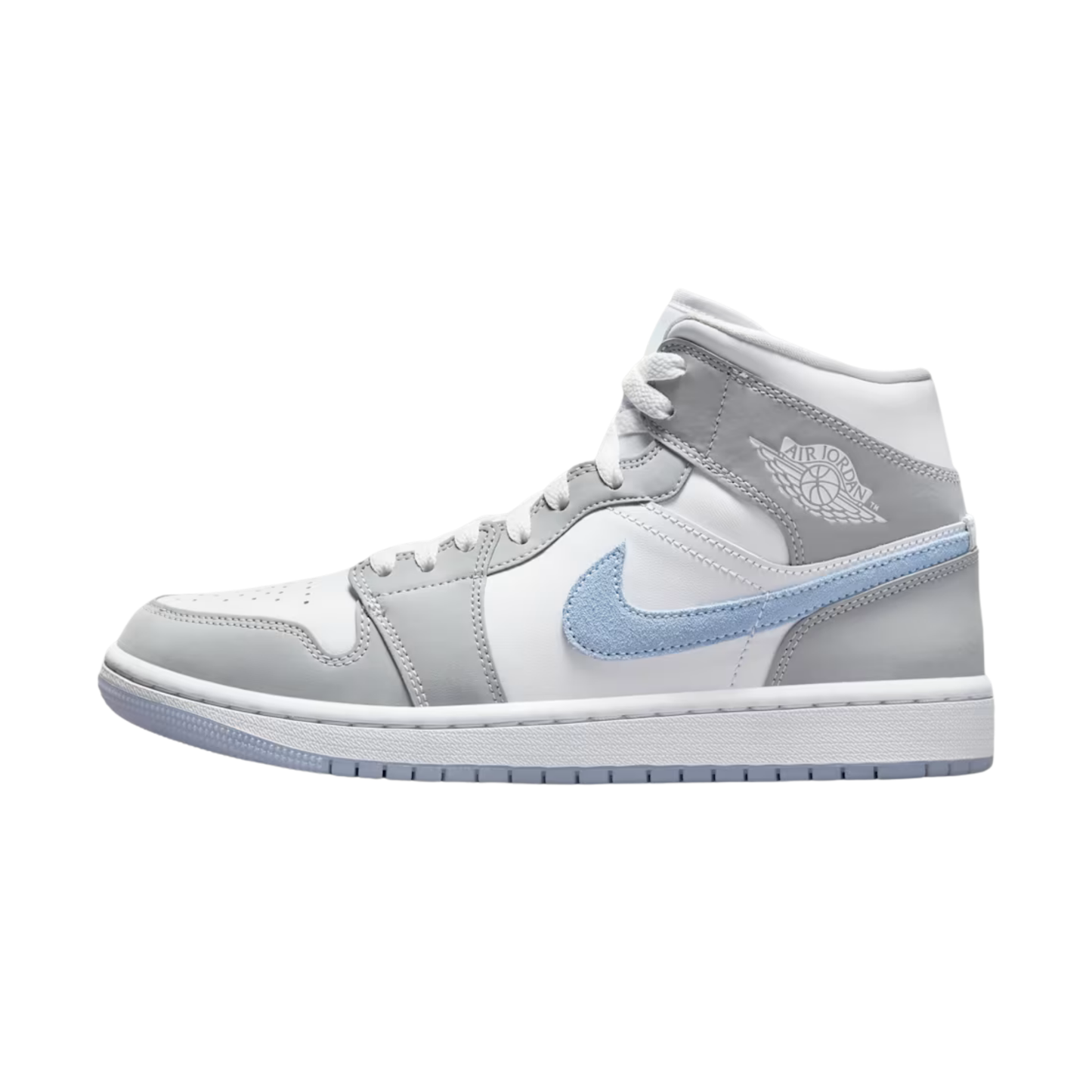 nike air jordan 1 mid femme wolf grey vue profil gauche