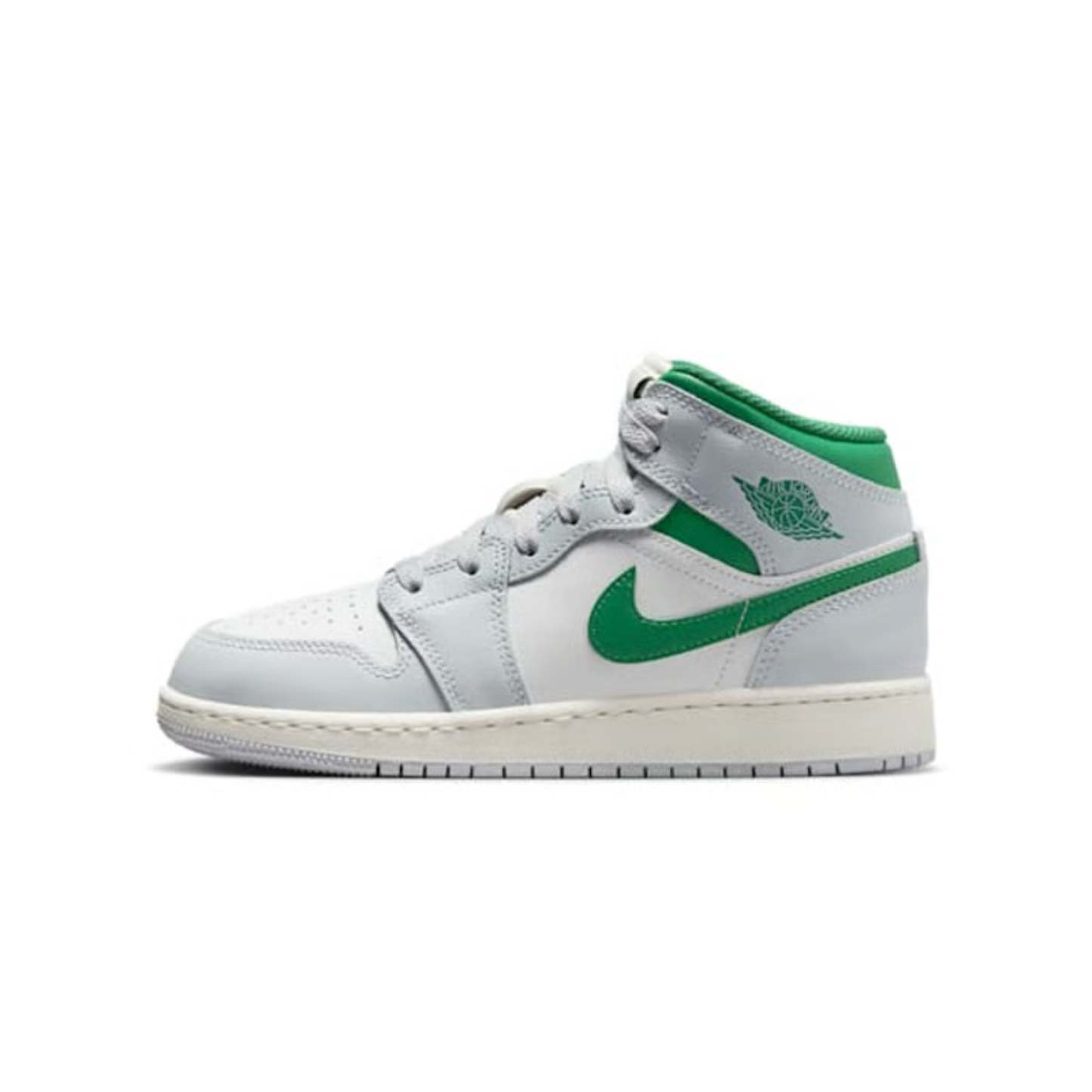 nike air jordan 1 mid junior summit white pine green