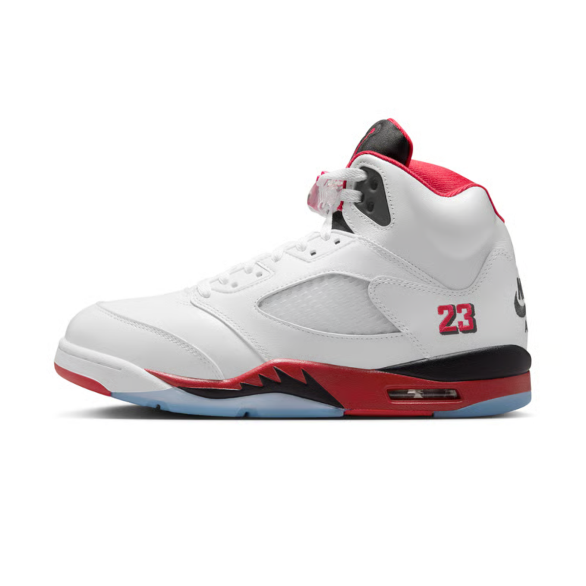 sneakers nike air jordan 5 retro homme fire red black tongue profil