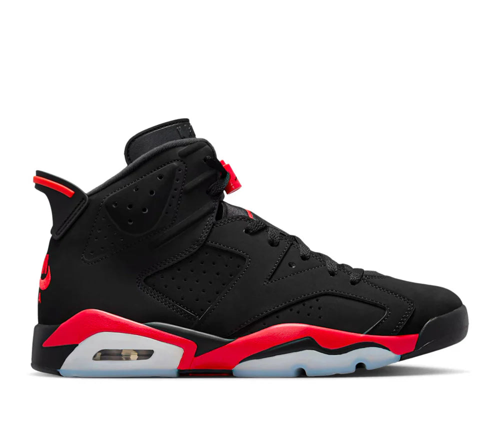 Nike Air Jordan 6 Infrared vue de côté noir et rouge