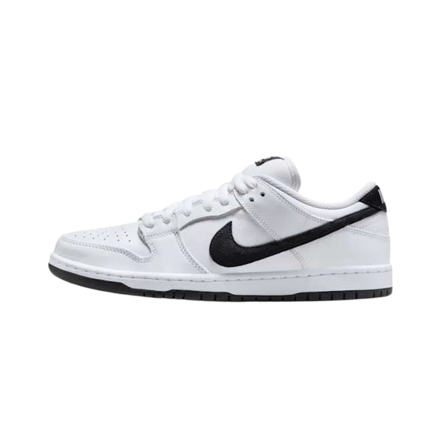 nike sb dunk low pro white black homme vue profil