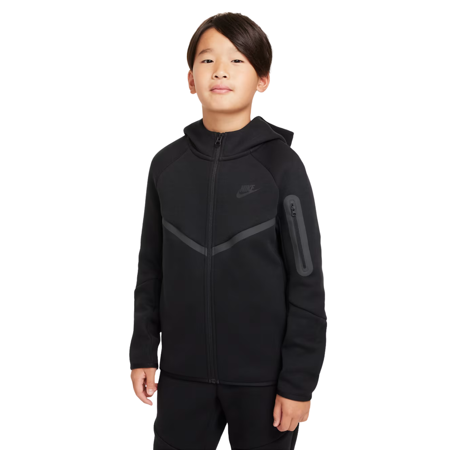hoodie nike tech fleece junior noir vue face