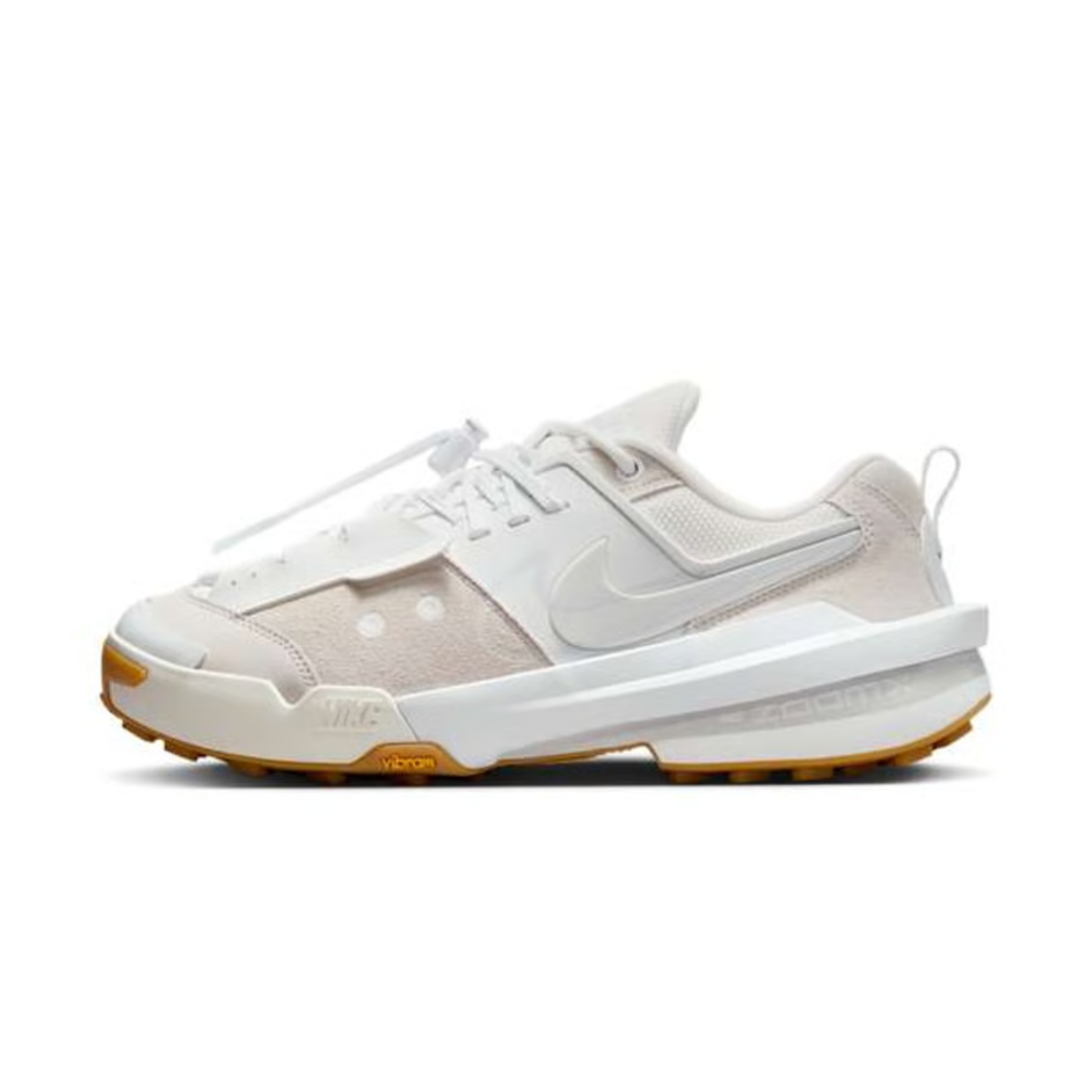 nike zegamadome sp x sacai homme white gum vue de profil