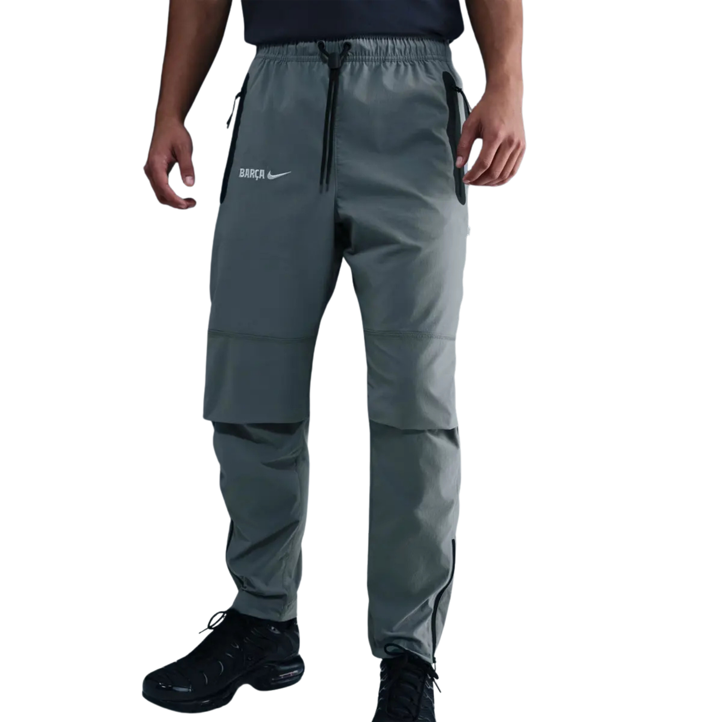 pantalon jogging nike tech woven homme gris fc barcelone 2025 2026
