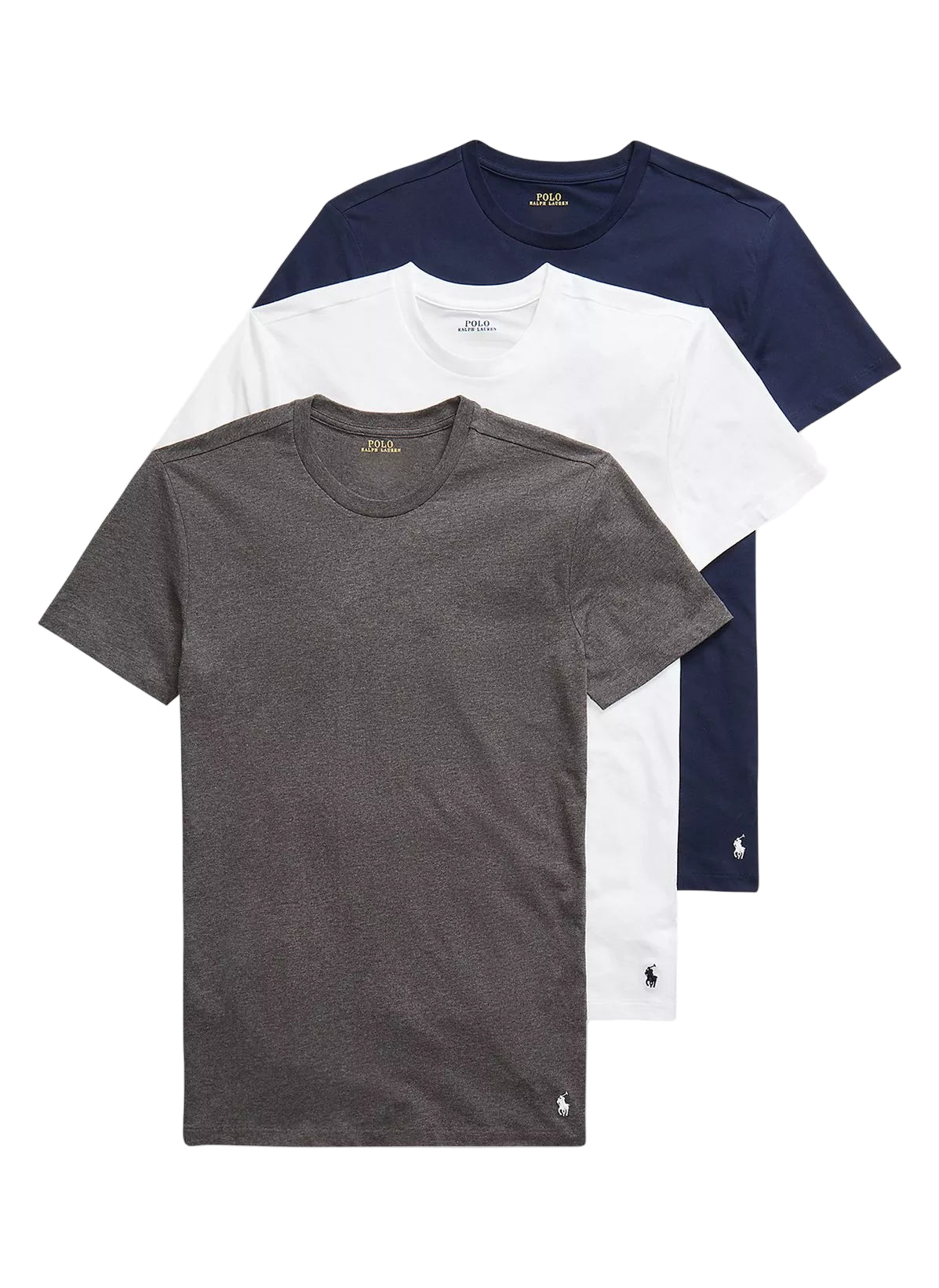 Pack de 3 t-shirts Ralph Lauren navy gris et blanc – vue avant