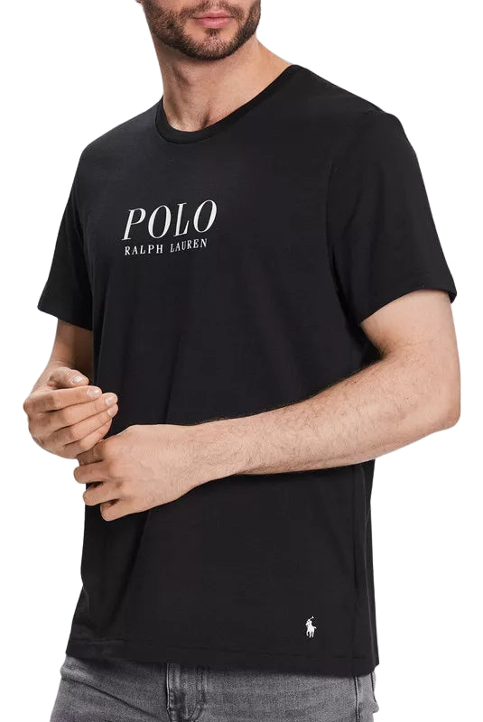 T-shirt Ralph Lauren logo POLO noir – vue avant portée