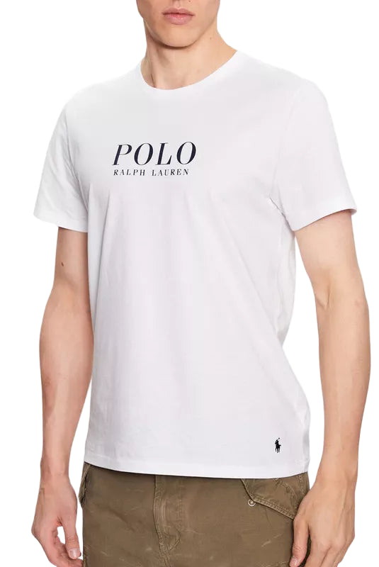 T-shirt Ralph Lauren logo POLO blanc – vue avant portée