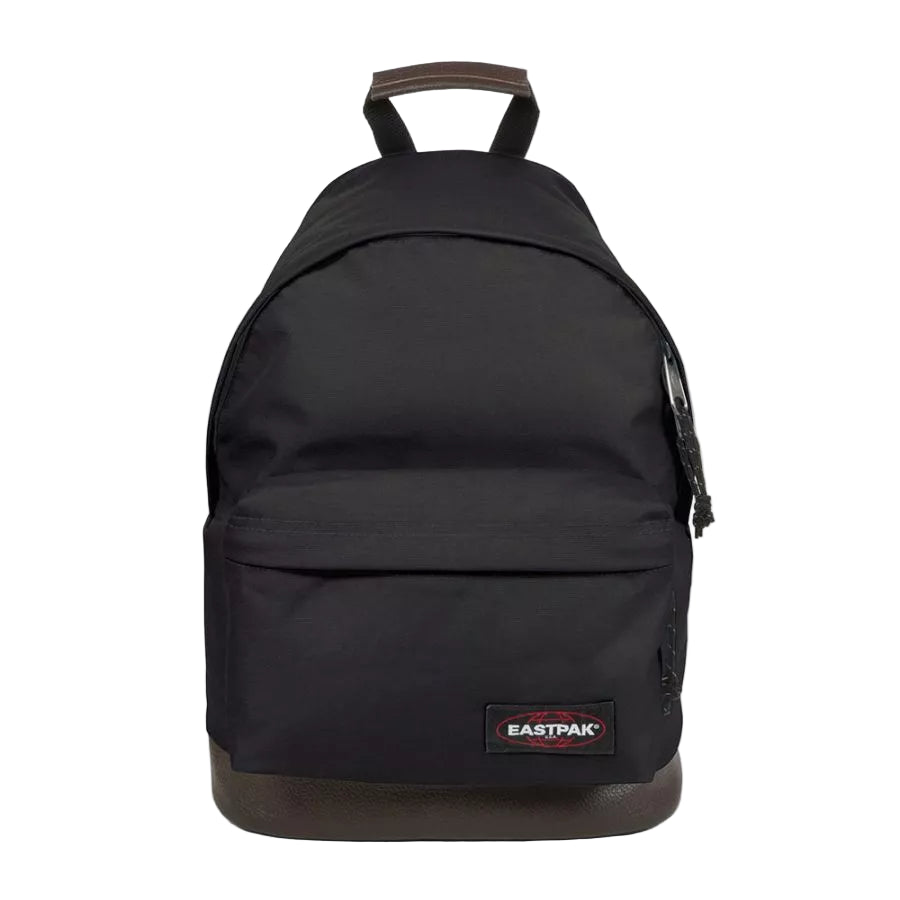 Sac à dos Eastpak WYOMING noir avec base en cuir marron