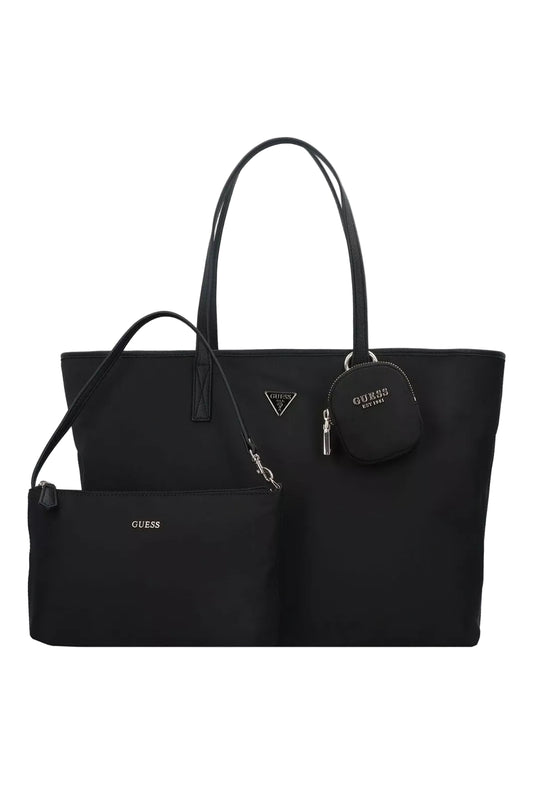 Sac cabas noir Guess Jeans 2 en 1 avec pochette et porte-monnaie
