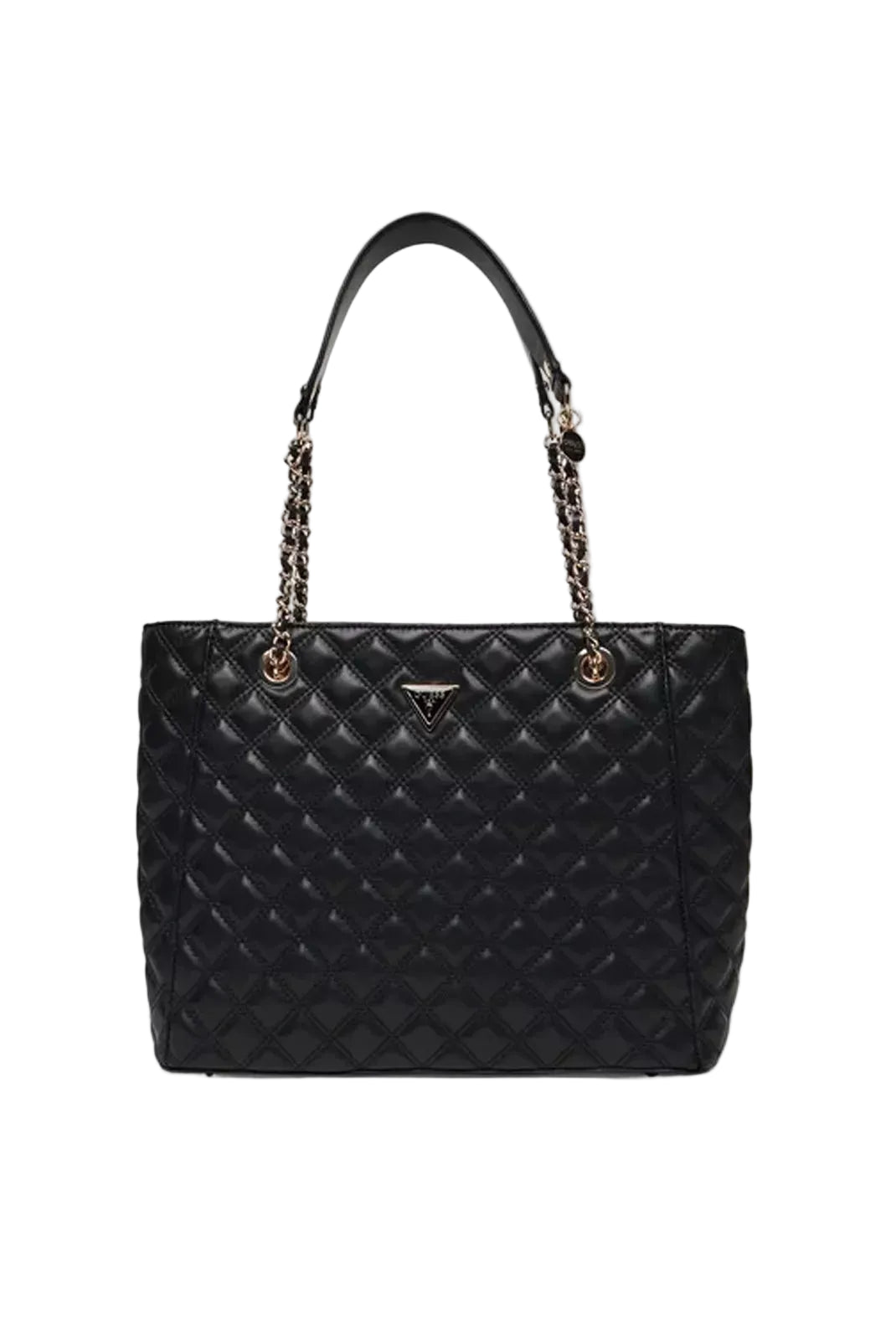 Sac à main Guess femme Giully noir matelassé avec chaîne métal vue de face