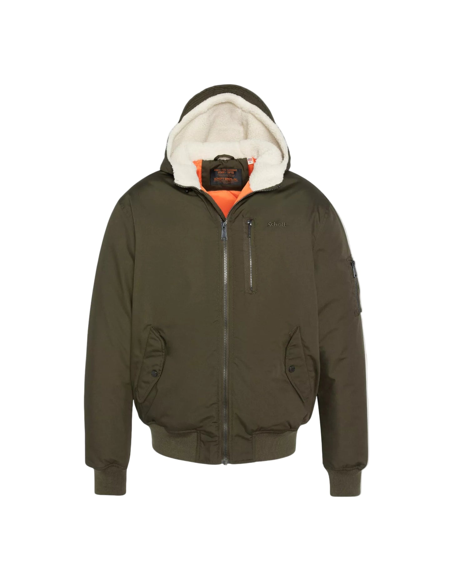 Blouson Schott HOUSTON kaki – vue de face