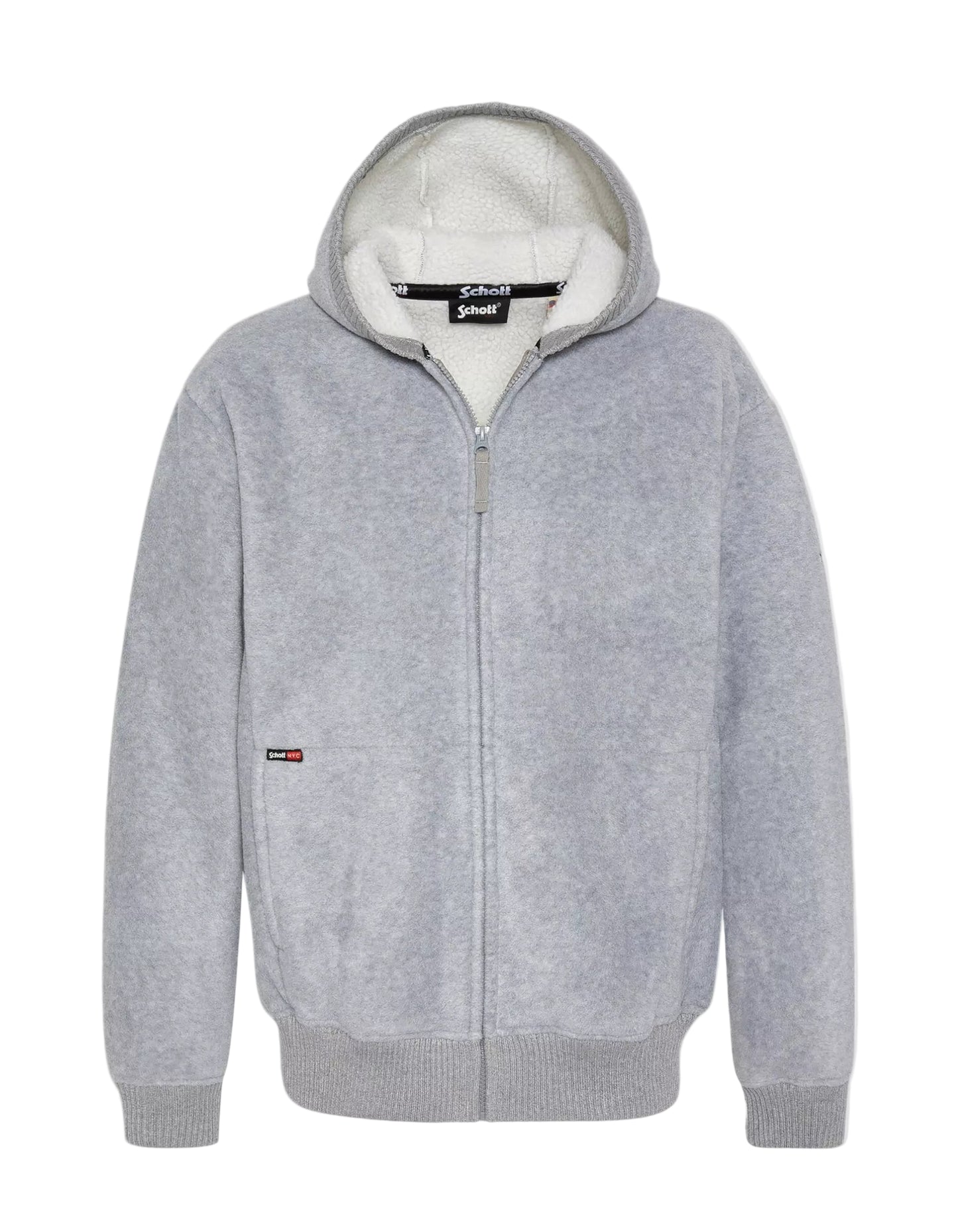 Sweat polaire Schott SW550 grey – vue de face