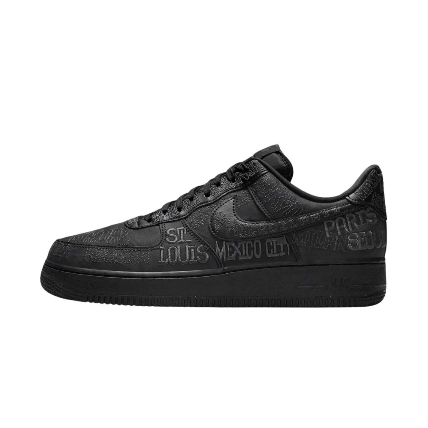 sneakers nike air force 1 low world tour black profil