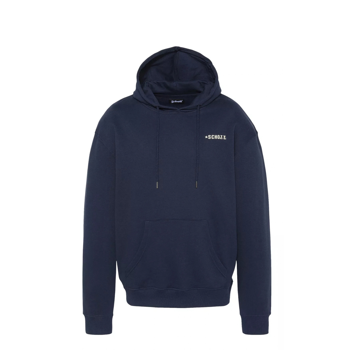 sweat à capuche schott burn homme navy vue face