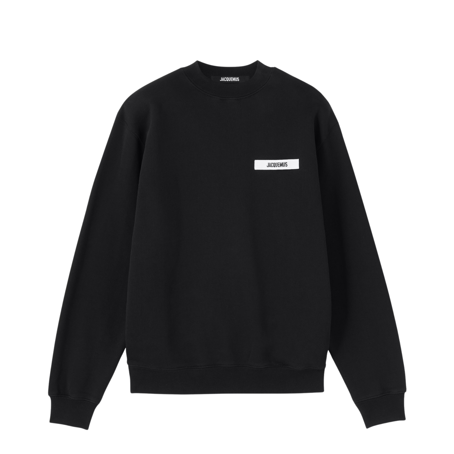 sweatshirt jacquemus gros grain noir ruban logo brodé face