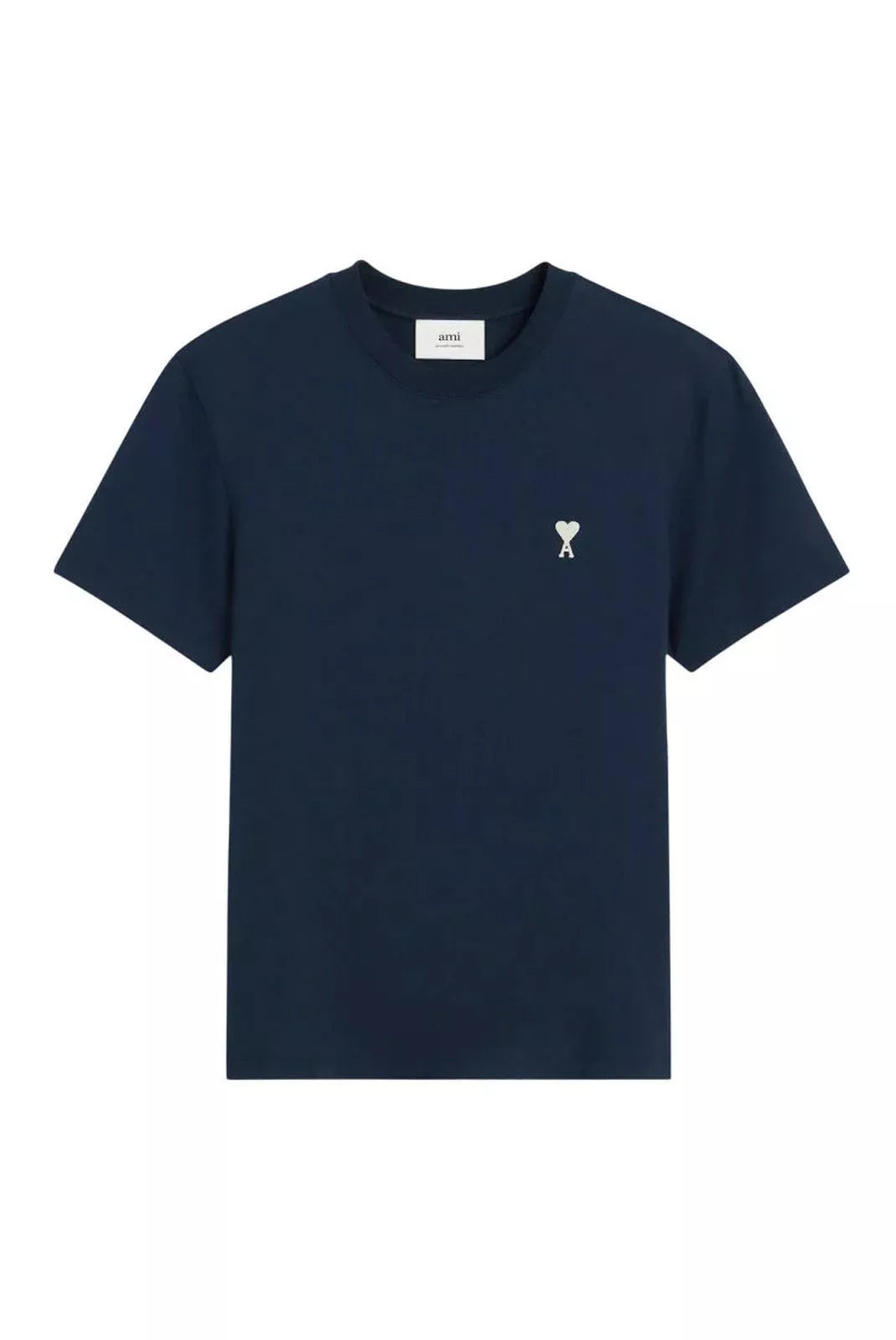 t shirt ami paris bleu nuit coeur ami brodé blanc