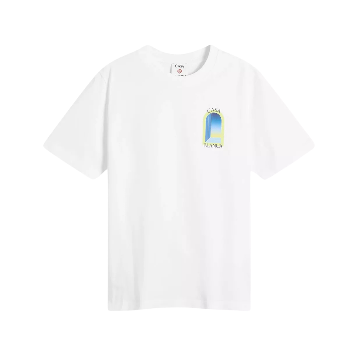 t-shirt casablanca homme blanc l'arche coloré vue face