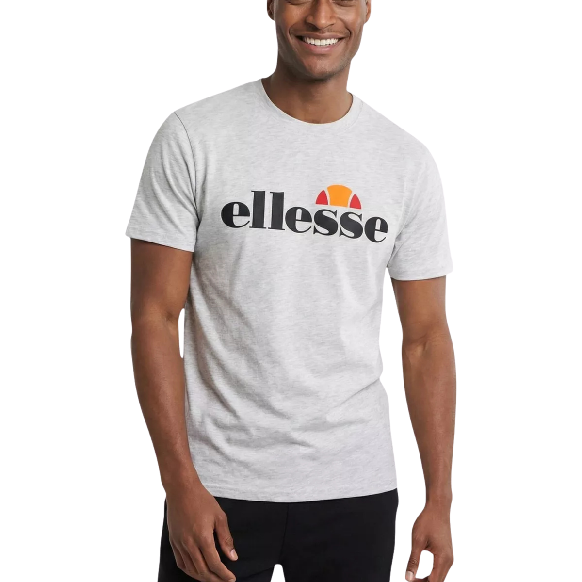 t-shirt ellesse homme blanc big logo porté vue avant