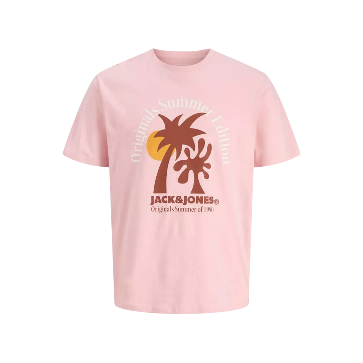 t-shirt jack and jones homme rose palm trees vue avant