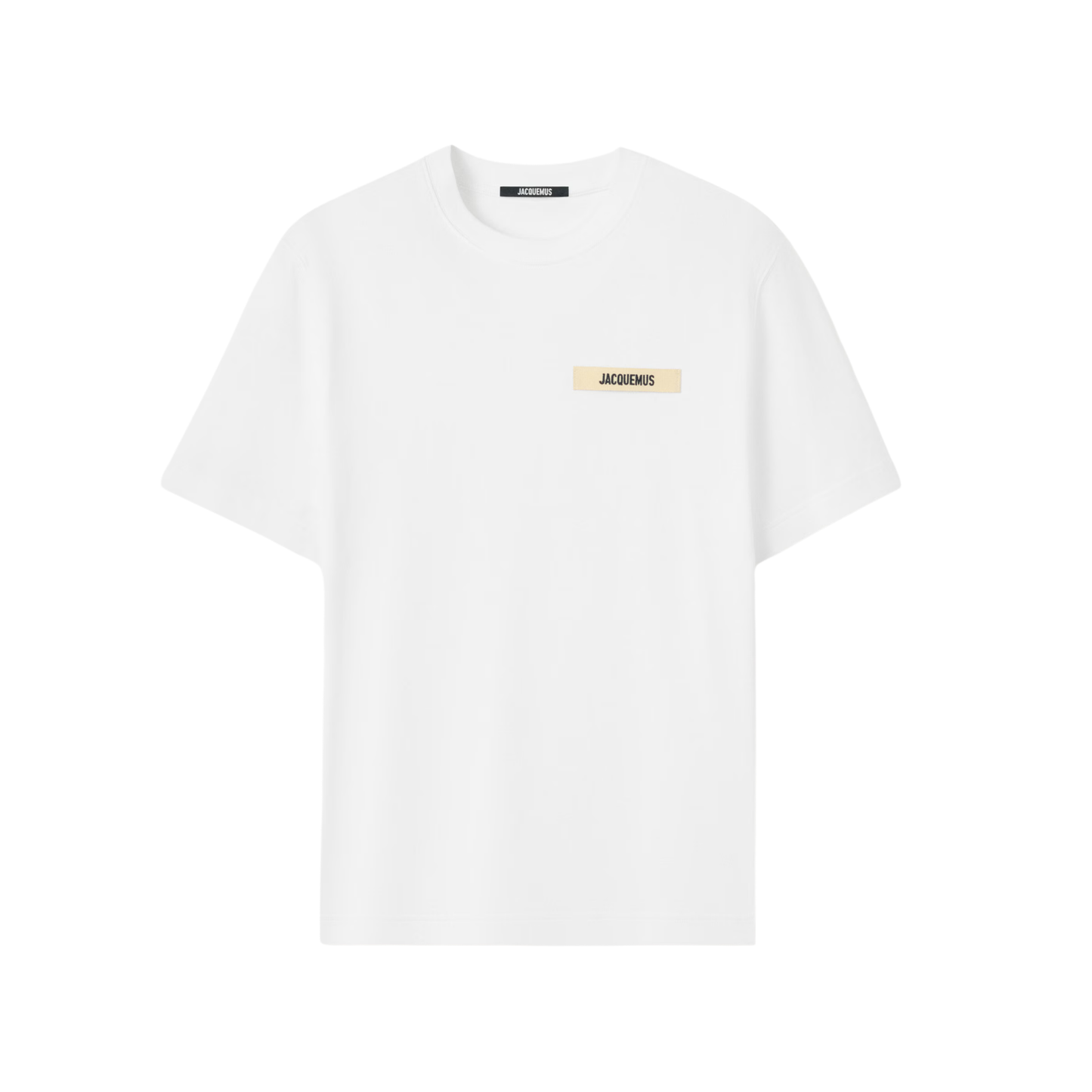 t-shirt jacquemus gros grain blanc ruban logo brodé face