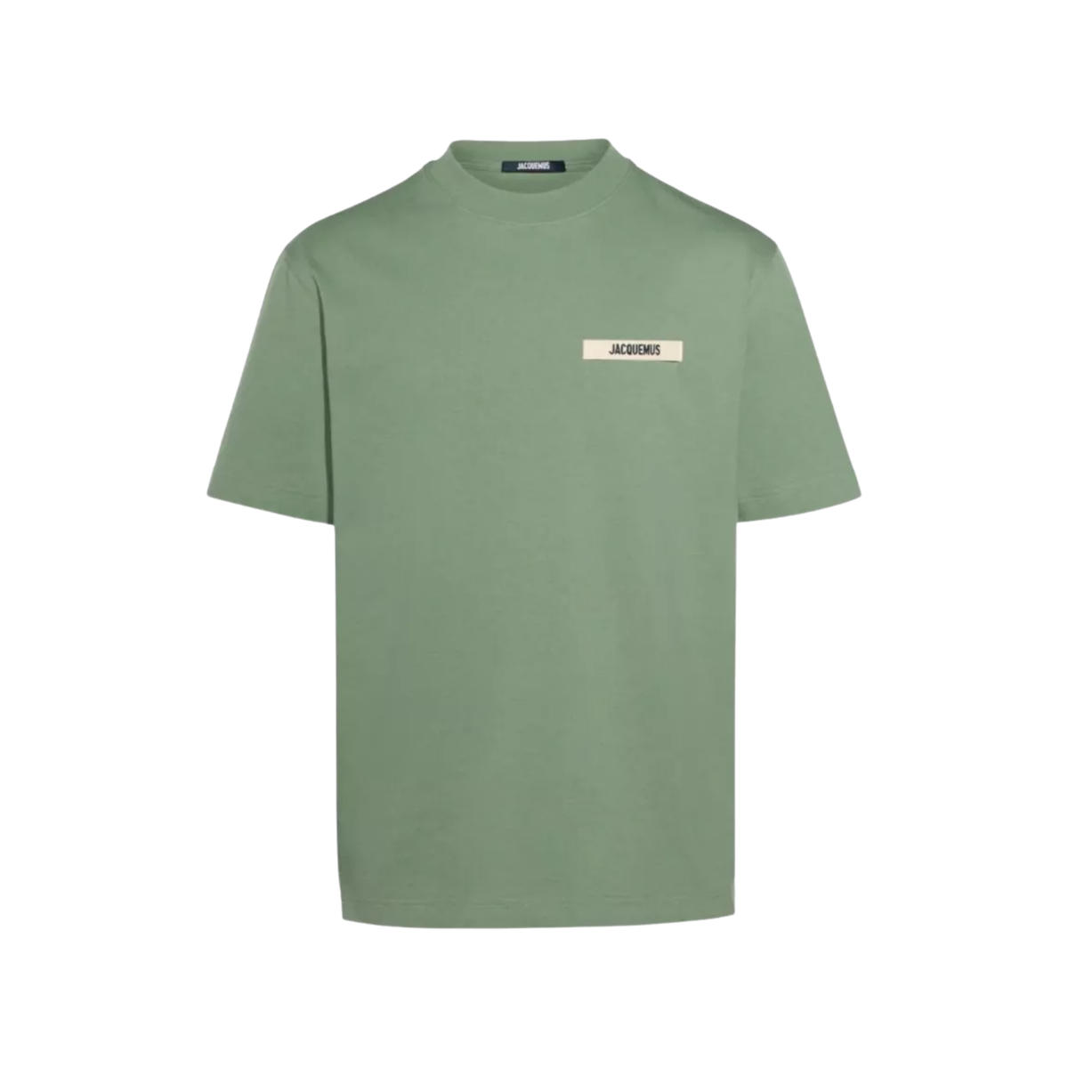t-shirt jacquemus gros grain homme khaki ruban logo brodé