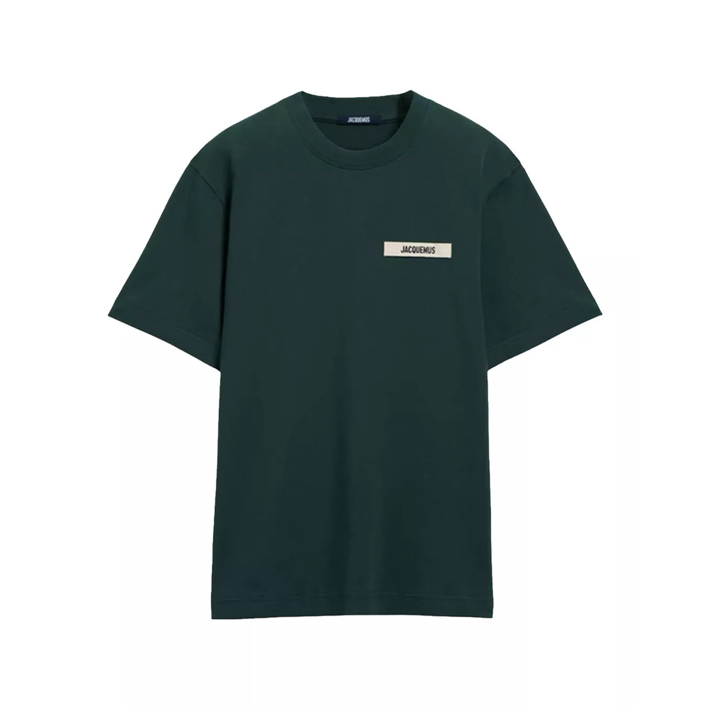 t-shirt jacquemus gros grain vert foncé ruban logo brodé face