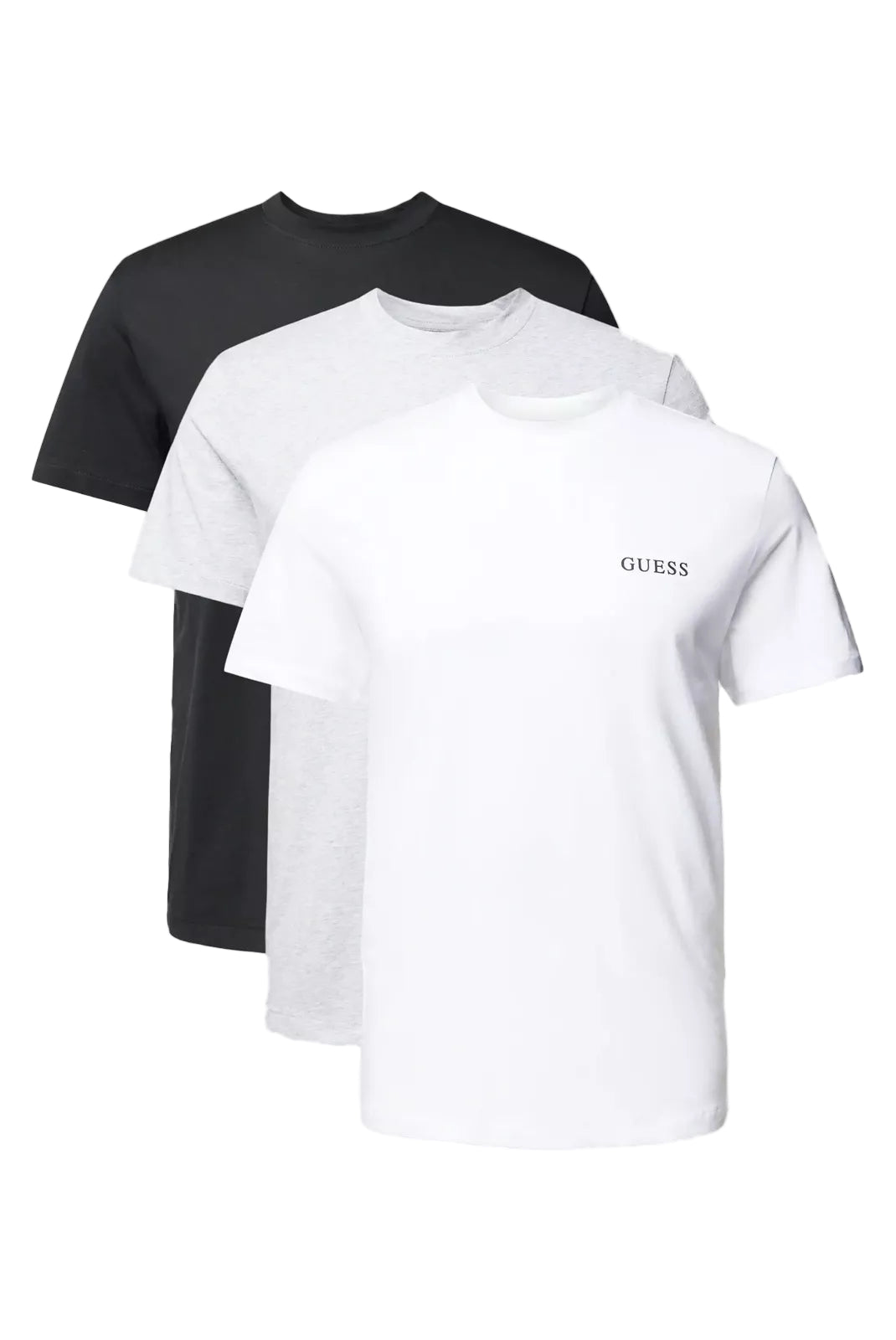 Lot de 3 t-shirts Guess Jeans homme blancs, gris et noirs