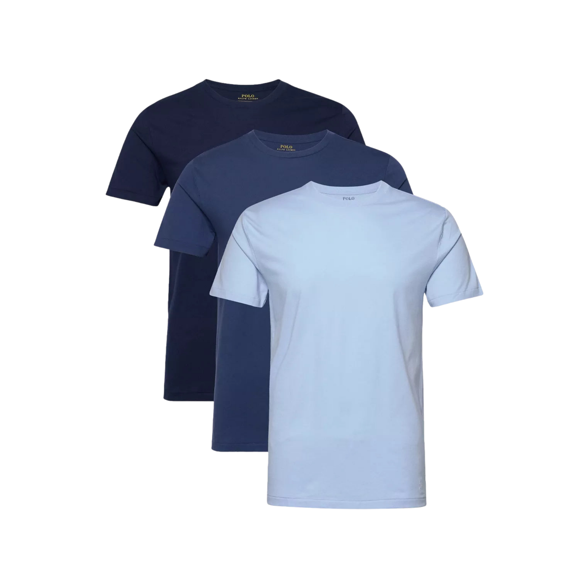 tripack t-shirts ralph lauren homme blues col rond