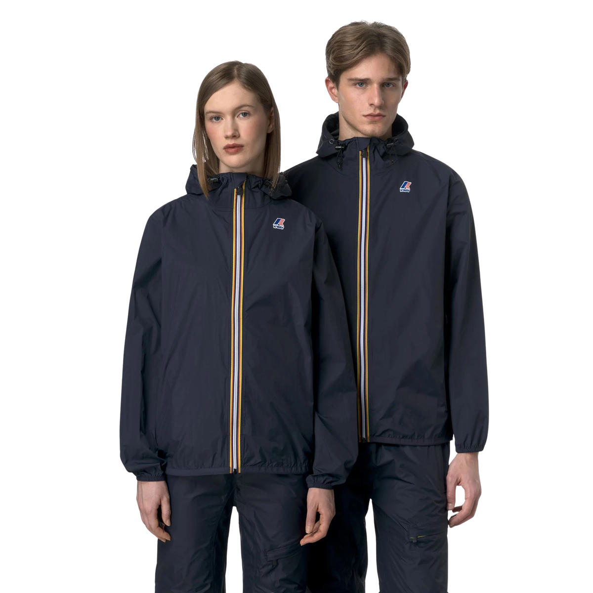 veste k-way le vrai claude 4.0 blue depth unisexe coupe-vent portée