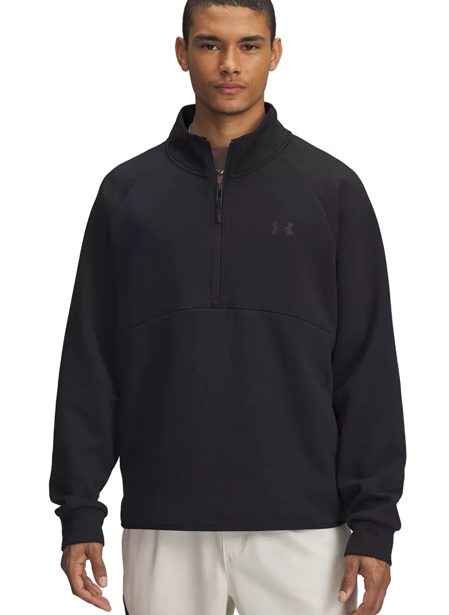 Veste Under Armour homme noire zippée ½ avec logo discret
