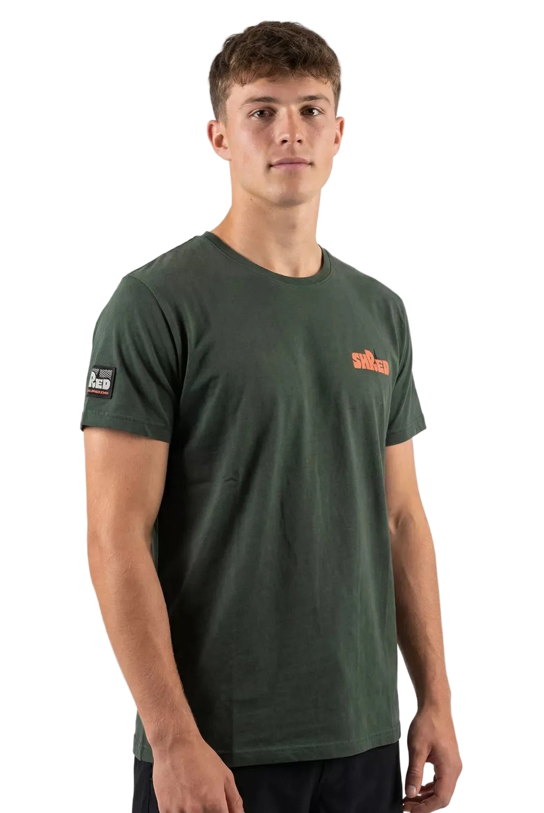 t shirt watts shred green homme porté face