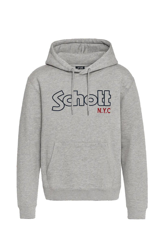 Hoodie Schott NYC Gris vue de face