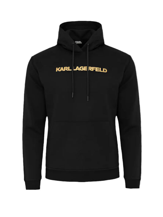 Hoodie Karl Lagerfeld homme noir coupe droite, vue de face