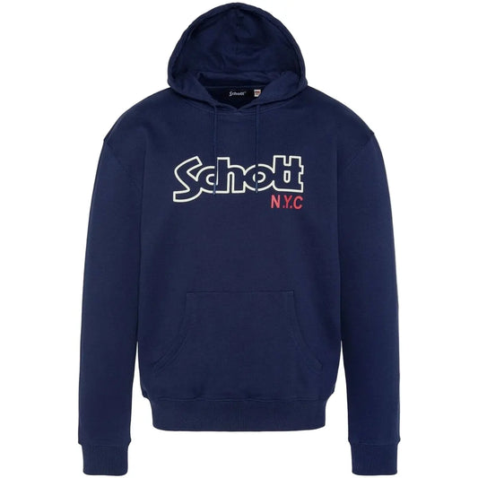 Hoodie Schott NYC Bleu vue de face