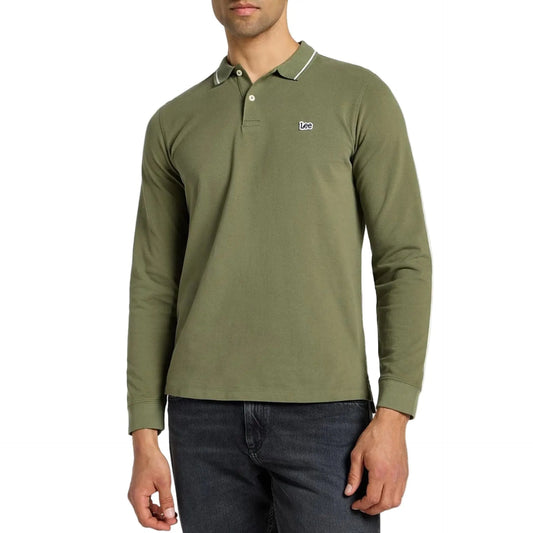 Polo Lee homme vert en coton, vue de face