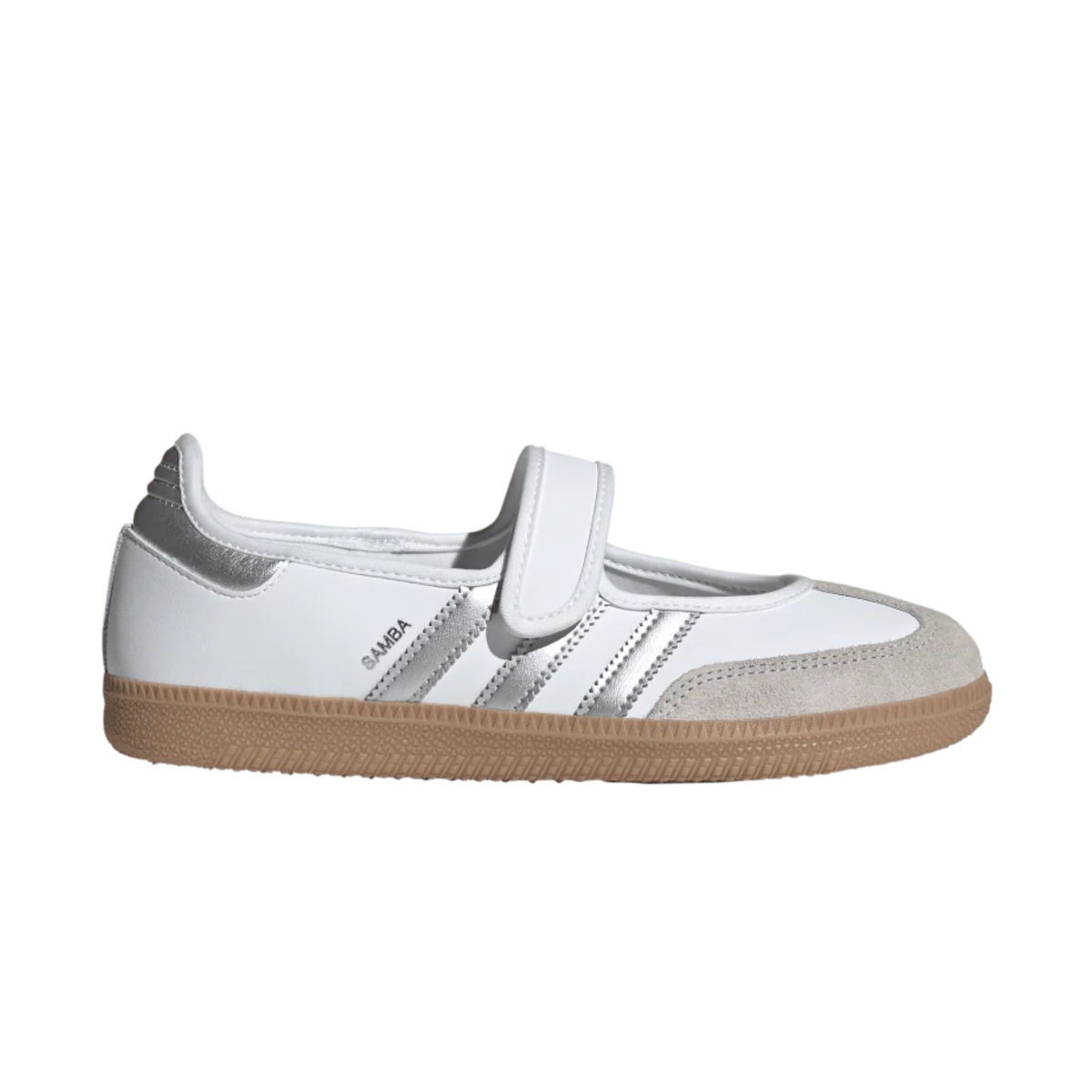 sneakers adidas samba jane femme white silver metallic profil