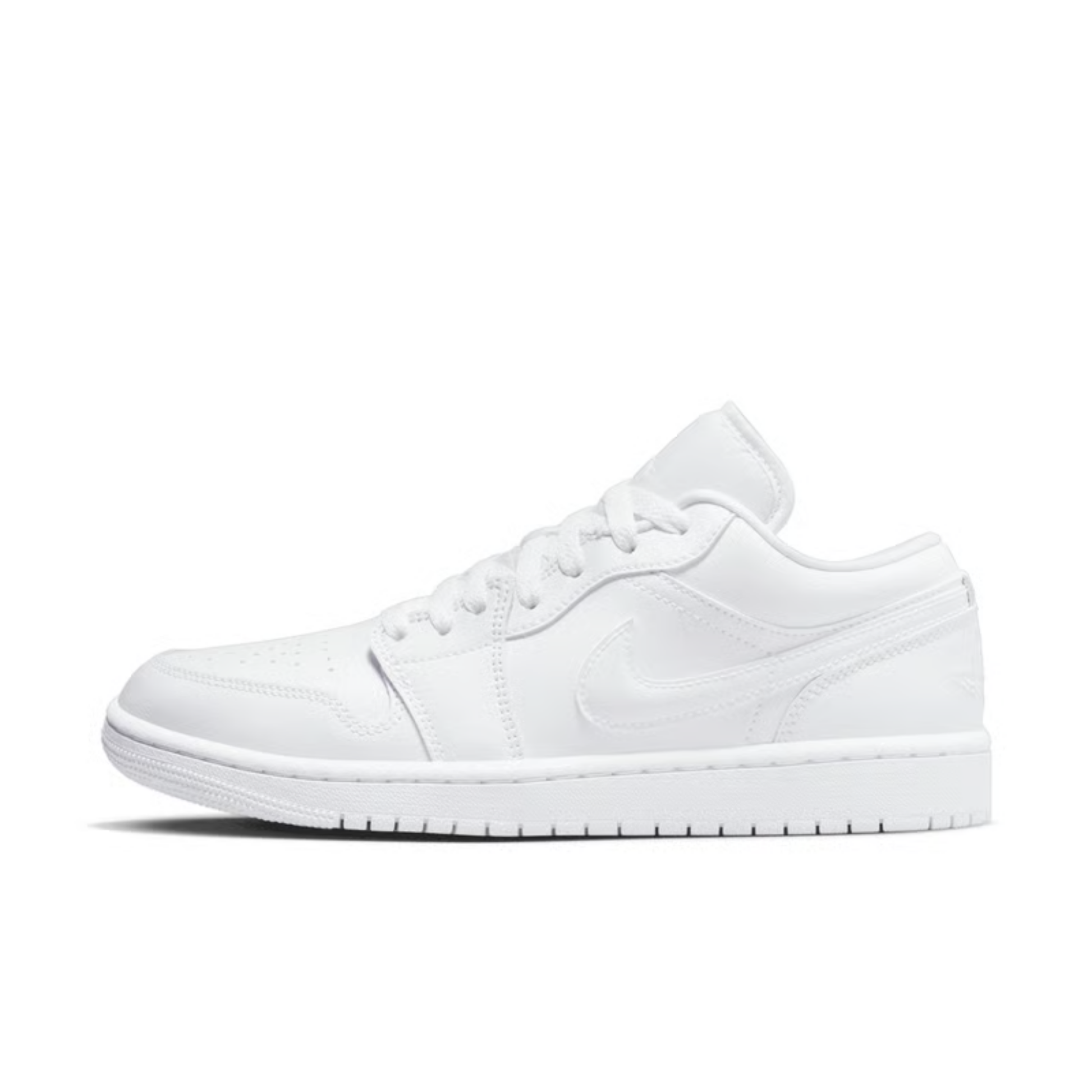 air jordan 1 low triple white femme profil