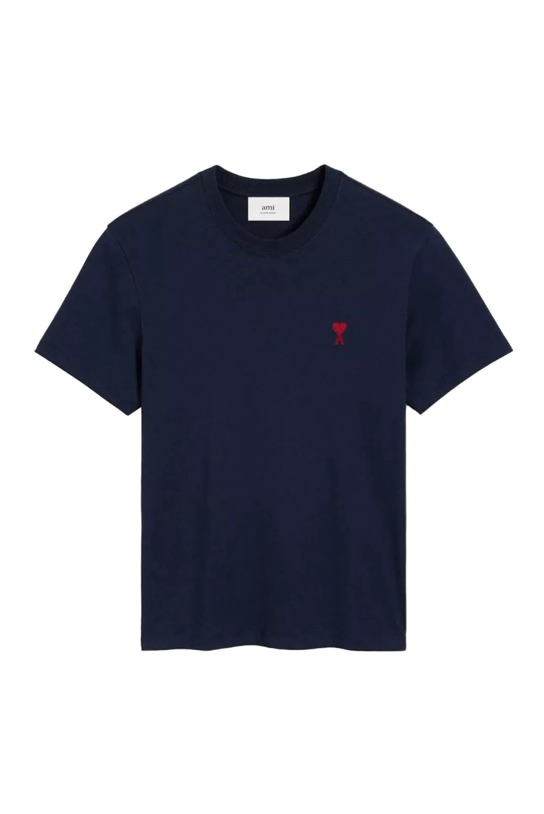 t shirt ami paris bleu nuit coeur brodé face