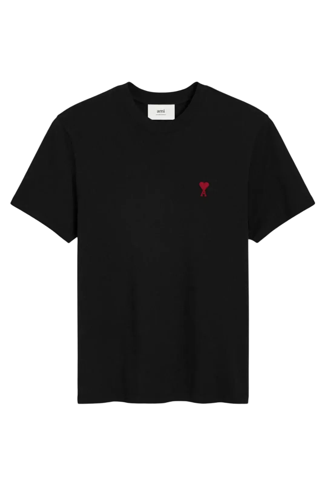 t shirt ami paris noir coeur brodé face