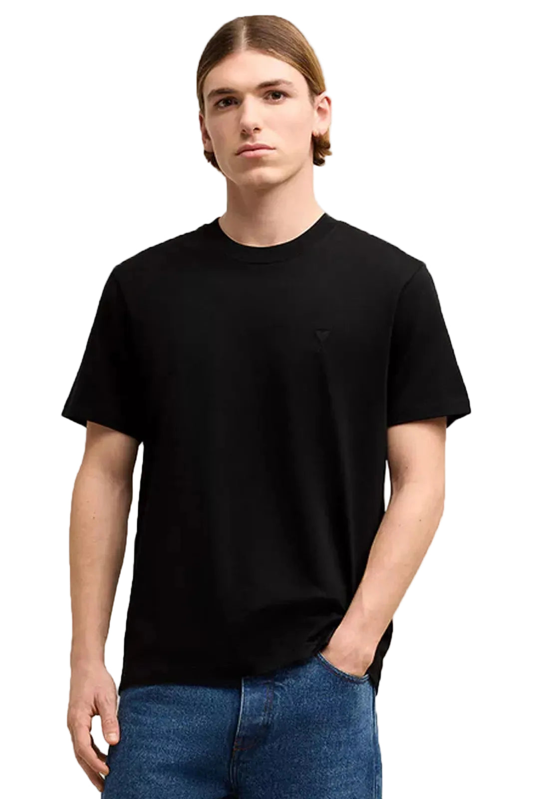 t shirt ami paris noir ton sur ton homme porté face
