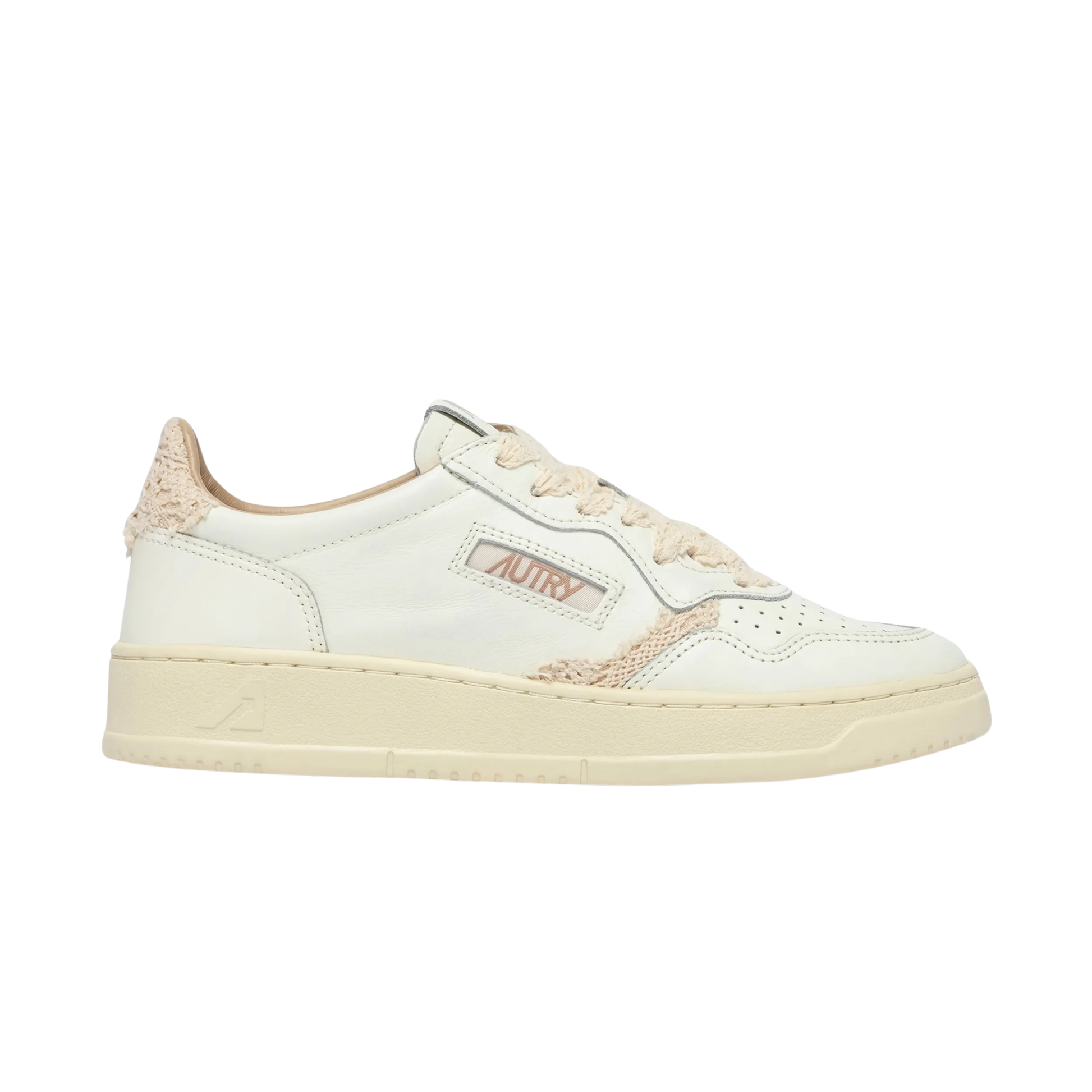autry medalist low femme cuir beige dentelle