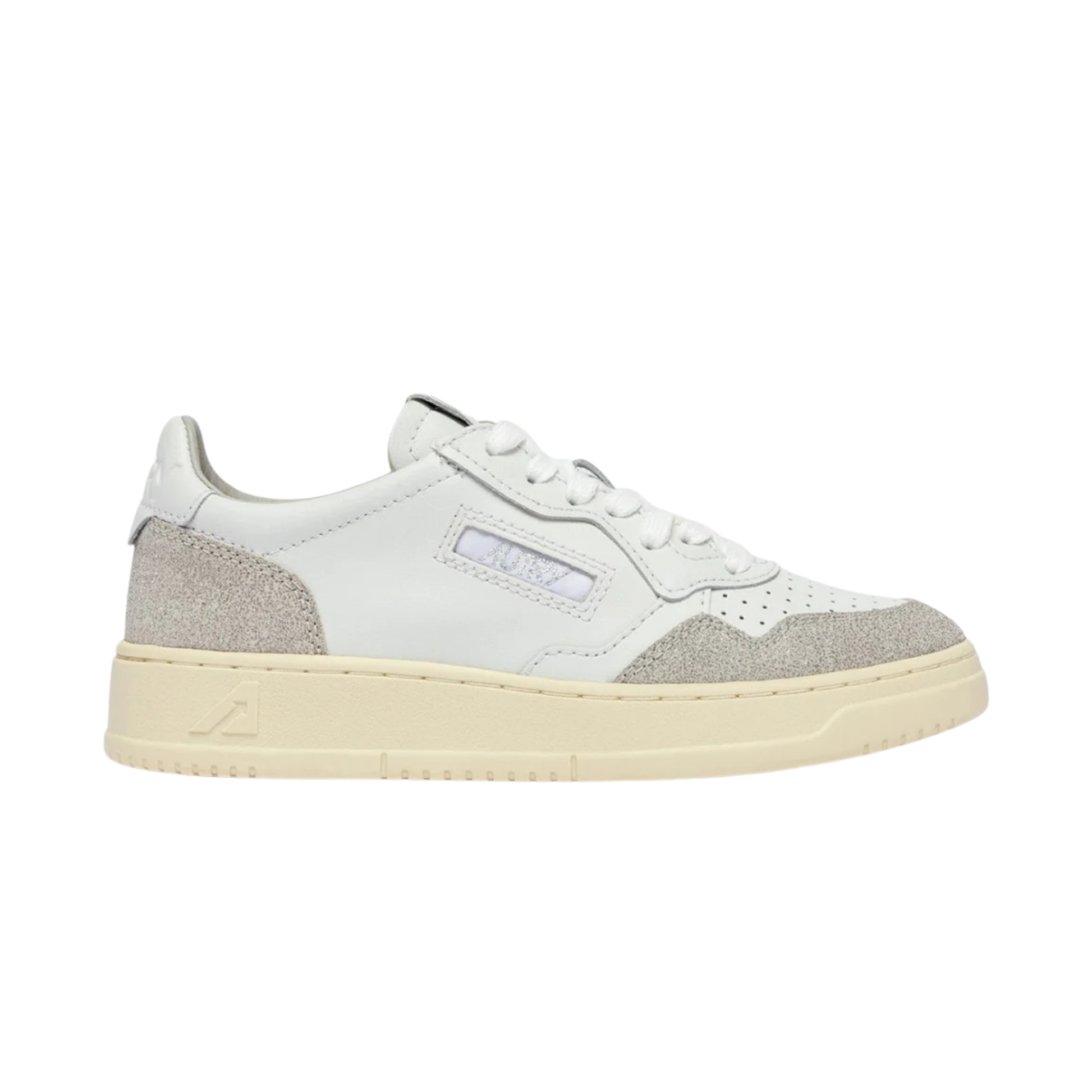 autry medalist low femme cuir blanc stars gris